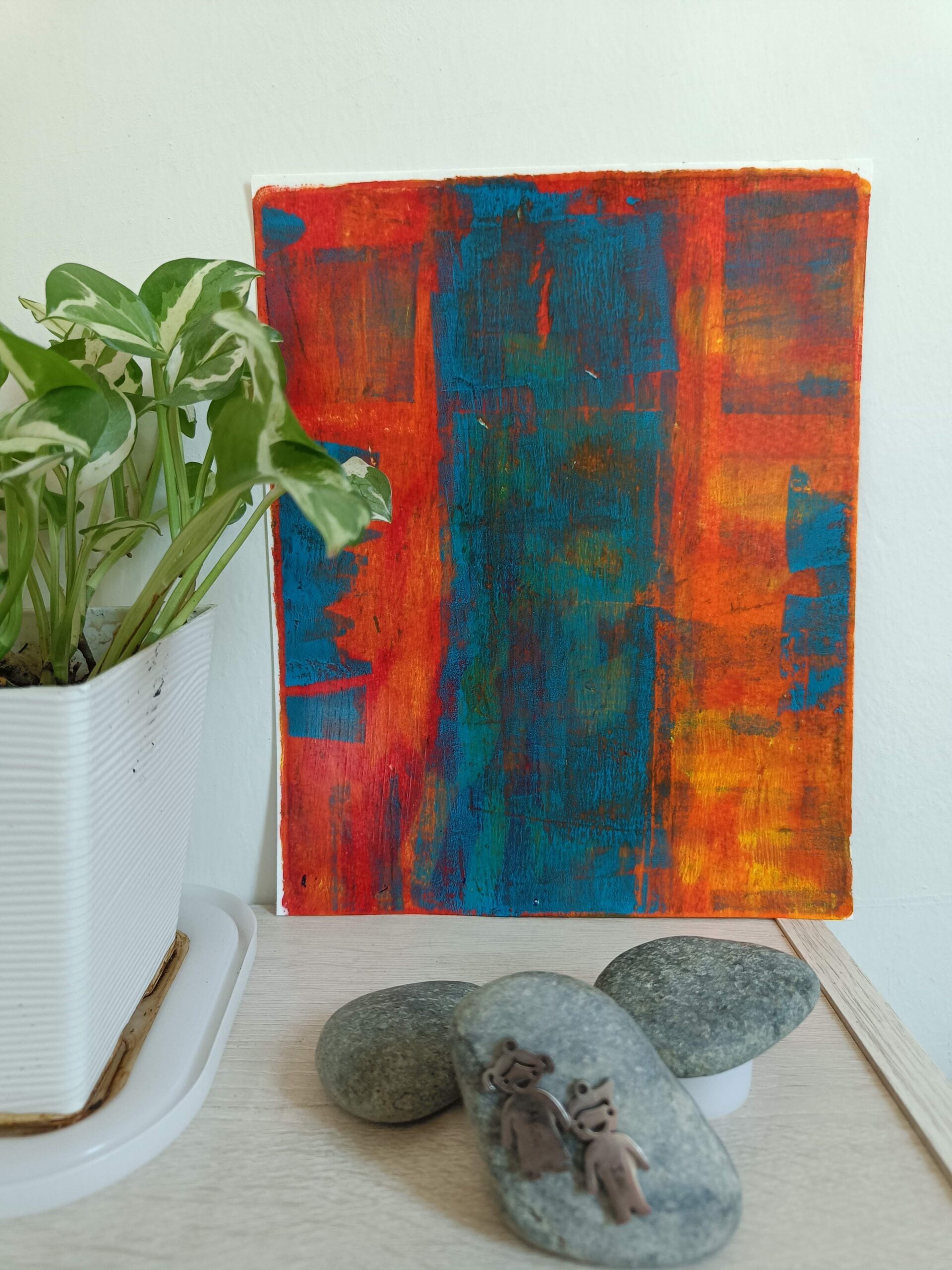 Print in Rusted Orange and Blue - Image 2