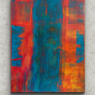 Print in Rusted Orange and Blue