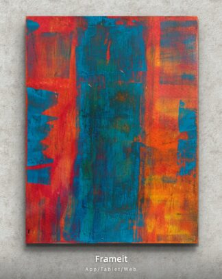 Print in Rusted Orange and Blue